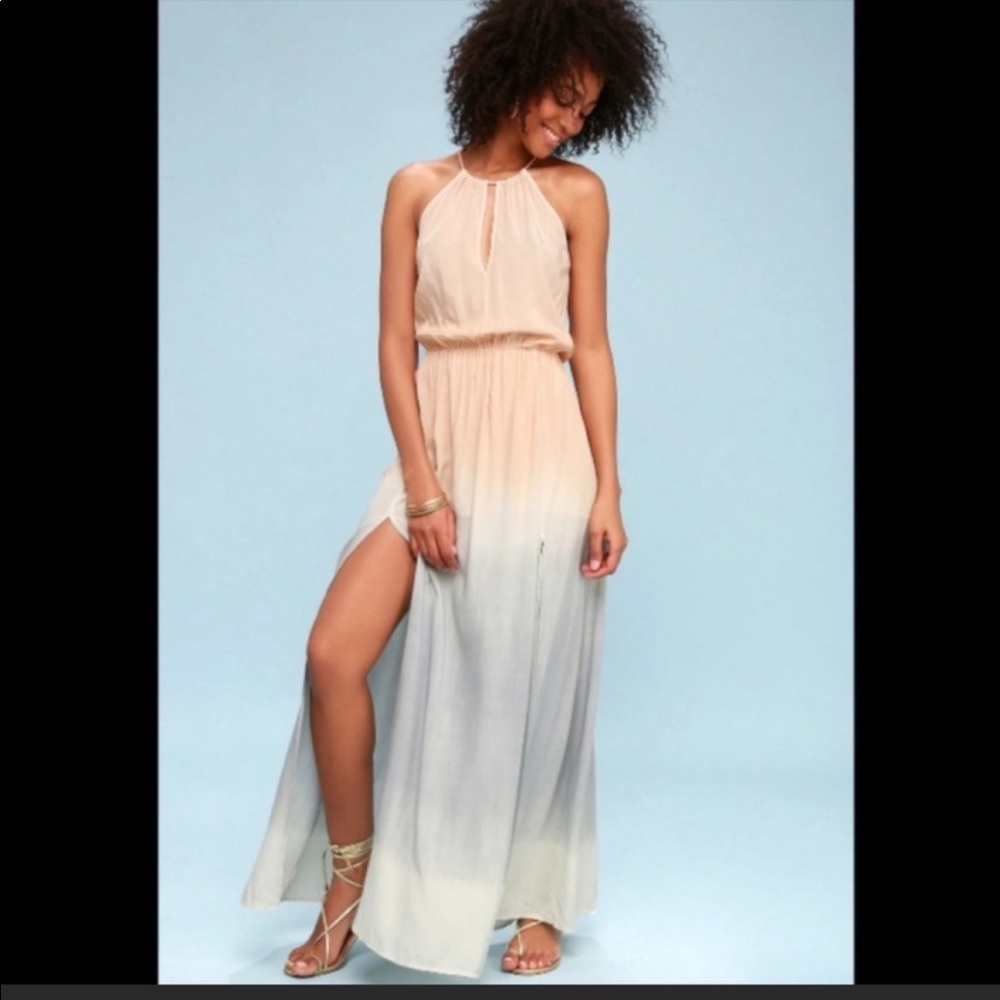 Lulu’s Sunset Ombré Dip-Dye Maxi Dress